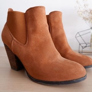 CALL IT SPRING Faux Suede Heel Ankle Booties